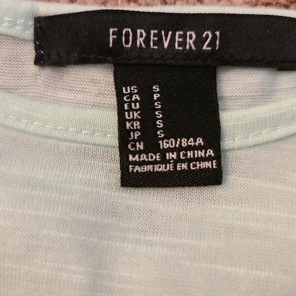 Forever 21 high low chiffon mint green top size S - Picture 6 of 16